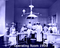 Nurses and Surgeons in Operating Room in 1900