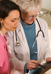 Nurse and Doctor consult