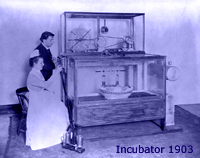 Nurse and Doctor with Electric Incubator in 1903