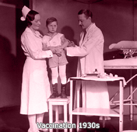 Nurse assists with Vaccination in 1930s